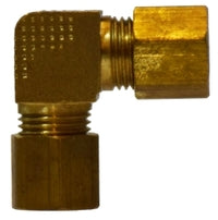 18122B (18-122B) Midland Compression Fitting - Forged Barstock Union 90° Elbow - 1/8" Tube OD - Brass