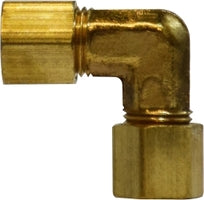 18126 (18-126) Midland Compression Fitting - Union 90° Elbow - 3/8" Tube OD - Brass