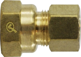 700066-0608 Midland Lead Free Compression Fitting - Female Coupling - 3/8" Tube OD x 1/2" Female NPT - Brass