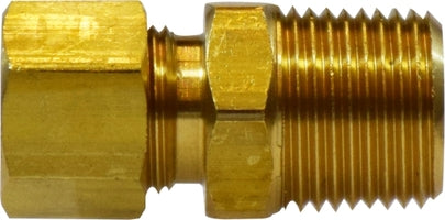 18180L (18-180L) Midland Compression Fitting - Light Pattern Male Adapter - 1/4" Tube OD x 1/4" Male NPTF - Brass