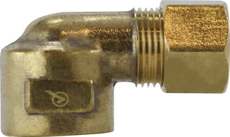 700070-0602 Midland Lead Free Compression Fitting - Female 90° Elbow - 3/8" Tube OD x 1/8" Female Pipe - Brass