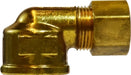 18264 (18-264) Midland Compression Fitting - Female 90° Elbow - 5/8" Tube OD x 1/2" Female NPTF - Brass