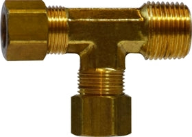 18282 (18-282) Midland Compression Fitting - Forged Male Run Tee - 1/2" Tube OD x 1/2" Male NPTF - Brass