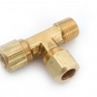 700071-0404 Midland Lead Free Compression Fitting - Male Run Tee - 1/4" Tube OD x 1/4" Male Pipe - Brass