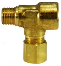 18316 (18-316) Midland Compression Fitting - Adapter Tee - 3/4" Male NPTF x 3/4" Female NPTF x 1/4" Tube OD - Brass