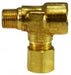 18316 (18-316) Midland Compression Fitting - Adapter Tee - 3/4" Male NPTF x 3/4" Female NPTF x 1/4" Tube OD - Brass