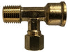 700076-0404 Midland Lead Free Compression Fitting - Compression Branch Tee - 1/4" Female Pipe x 1/4" Male Pipe x 1/4" Tube OD - Brass