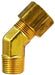 18334 (18-334) Midland Compression Fitting - Male 45° Elbow - 1/2" Compression x 3/8" Male NPTF - Brass