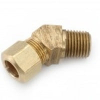 700095-0604 Midland Lead Free Compression Fitting - Male 45° Elbow - 3/8" Tube OD x 1/4" Male Pipe - Brass