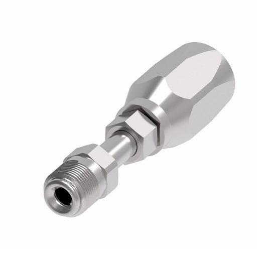 190111-10S Aeroquip by Danfoss | SAE Male Inverted Flare 100R5 Reusable Hose Fitting | -10 SAE Male Inverted Flare x -10 Reusable Hose End | Steel