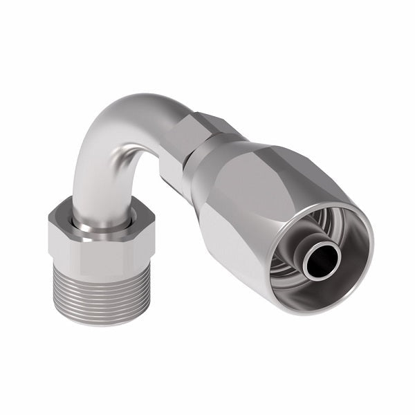 190235-10S Aeroquip by Danfoss | Male Inverted Flare Short Drop 90° Elbow 100R5 Reusable Hose Fitting | -10 Male Inverted Flare x -10 Reusable Hose End | Steel