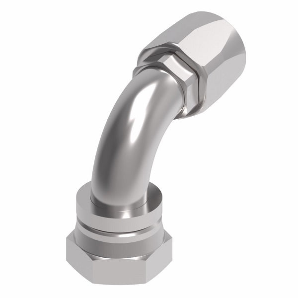 190261-20-24S Aeroquip by Danfoss | Female 37° JIC Swivel Short Drop 90° Elbow 100R5 Reusable Hose Fitting | -20 Female 37° JIC Swivel x -24 Reusable Hose End | Steel