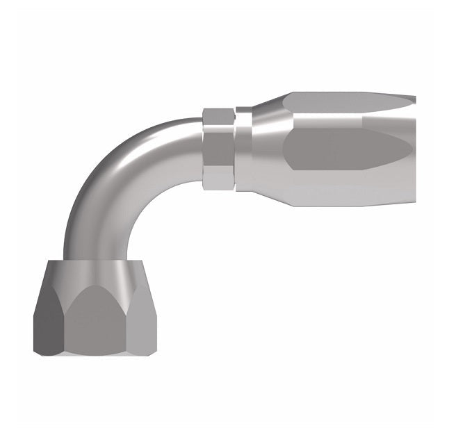 190261-12S Aeroquip by Danfoss | Female 37° JIC Swivel Short Drop 90° Elbow 100R5 Reusable Hose Fitting | -12 Female 37° JIC Swivel x -12 Reusable Hose End | Steel