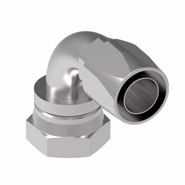 190261-16S Aeroquip by Danfoss | Female 37° JIC Swivel Short Drop 90° Elbow 100R5 Reusable Hose Fitting | -16 Female 37° JIC Swivel x -16 Reusable Hose End | Steel