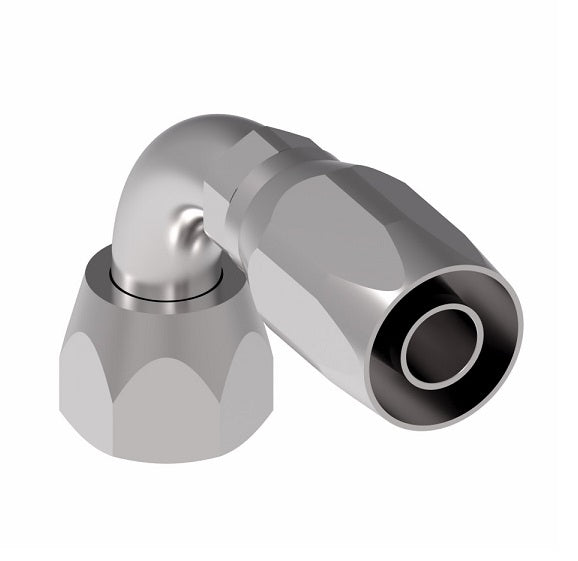 190261-12S Aeroquip by Danfoss | Female 37° JIC Swivel Short Drop 90° Elbow 100R5 Reusable Hose Fitting | -12 Female 37° JIC Swivel x -12 Reusable Hose End | Steel
