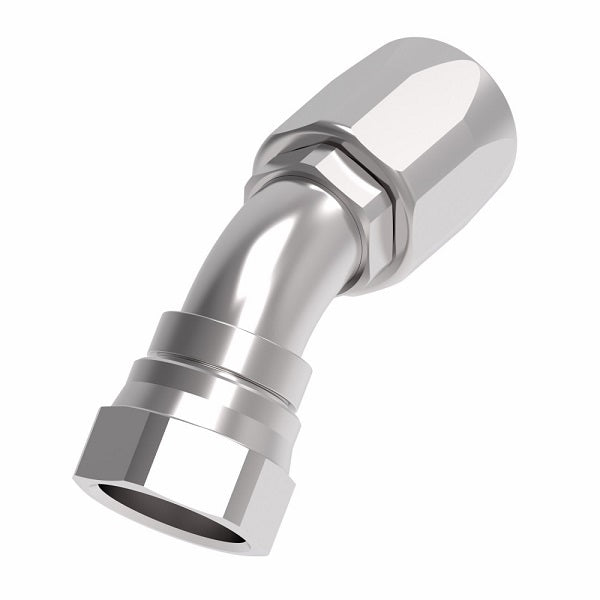 190265-20S Aeroquip by Danfoss | Female 37° JIC Swivel 45° Elbow 100R5 Reusable Hose Fitting | -20 Female 37° JIC Swivel x -20 Reusable Hose End | Steel