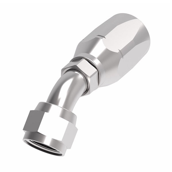 190287-8S Aeroquip by Danfoss | Female 37° JIC Swivel 45° Elbow 100R2 Skive Style Reusable Hose Fitting | -08 Female 37° JIC Swivel x -08 Reusable Hose End | Steel