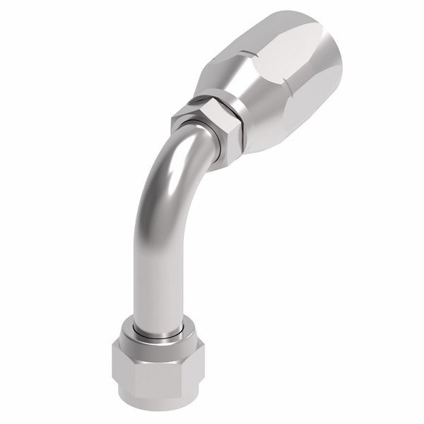 190295-8S Aeroquip by Danfoss | Female Universal Swivel Long Drop 90° Elbow 100R5 Reusable Hose Fitting | -08 Female JIC Swivel (Also Couples w/ SAE 45° Flare) x -08 Reusable Hose End | Steel