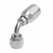190302-6S Aeroquip by Danfoss | Female SAE 45° Swivel Short Drop 90° Elbow 100R5 Reusable Hose Fitting | -06 Female SAE 45° Swivel x -06 Reusable Hose End | Steel