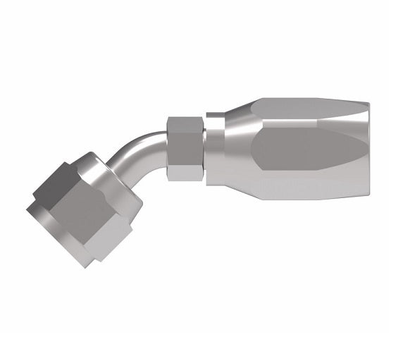 190265-12S Aeroquip by Danfoss | Female 37° JIC Swivel 45° Elbow 100R5 Reusable Hose Fitting | -12 Female 37° JIC Swivel x -12 Reusable Hose End | Steel