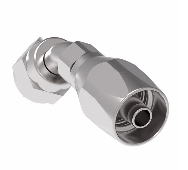 190299-6S Aeroquip by Danfoss | Female SAE 45° Swivel 45° Elbow100R5 Reusable Hose Fitting | -06 Female SAE 45° Swivel x -06 Reusable Hose End | Steel