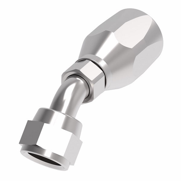 190299-12S Aeroquip by Danfoss | Female SAE 45° Swivel 45° Elbow 100R5 Reusable Hose Fitting | -12 Female SAE 45° Swivel x -12 Reusable Hose End | Steel