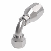 190302-12S Aeroquip by Danfoss | Female SAE 45° Swivel Short Drop 90° Elbow 100R5 Reusable Hose Fitting | -12 Female SAE 45° Swivel x -12 Reusable Hose End | Steel