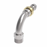 190327-4S Aeroquip by Danfoss | Male SAE Inverted Flare Short Drop 90° Elbow Socketless Reusable Hose Fitting | -04 Male SAE Inverted Flare x -04 Push-On Hose Barb | Steel