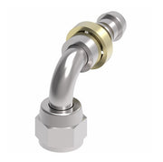 FC5852-0404S Aeroquip by Danfoss | Female Universal Swivel 90° Elbow Socketless Reusable Hose Fitting | -04 Female JIC Swivel (Also Couples w/ SAE 45° Flare) x -04 Push-On Hose Barb | Steel