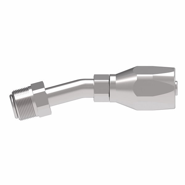 190350-6S Aeroquip by Danfoss | Male Inverted Flare 15° Elbow 100R5 Reusable Hose Fitting | -06 Male Inverted Flare x -06 Reusable Hose End | Steel