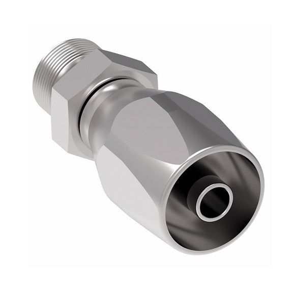 190463-8S Aeroquip by Danfoss | SAE Male ORB 100R5 Reusable Hose Fitting | -08 Male O-Ring Boss x -08 Reusable Hose End | Steel