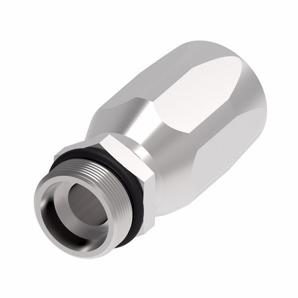 190464-12S Aeroquip by Danfoss | Male SAE ORB 100R2 Skive Style Reusable Hose Fitting (O-Ring Not Included) | -12 Male SAE O-Ring Boss x -12 Reusable Hose End | Steel