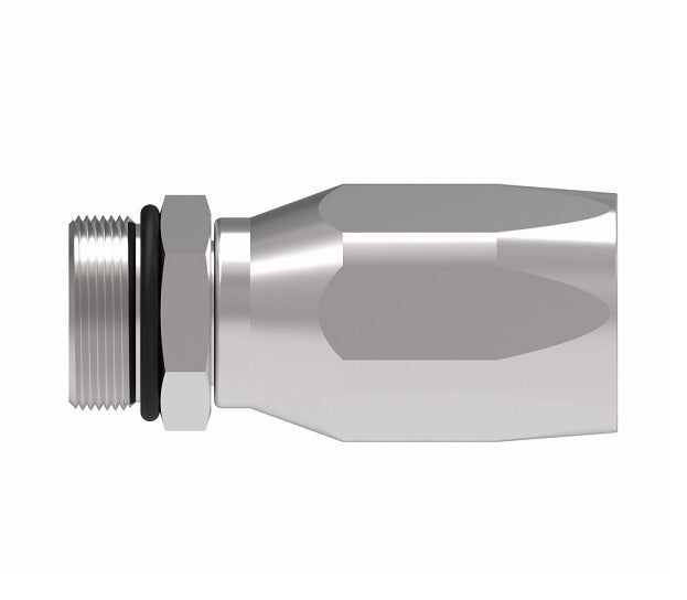 190464-12S Aeroquip by Danfoss | Male SAE ORB 100R2 Skive Style Reusable Hose Fitting (O-Ring Not Included) | -12 Male SAE O-Ring Boss x -12 Reusable Hose End | Steel