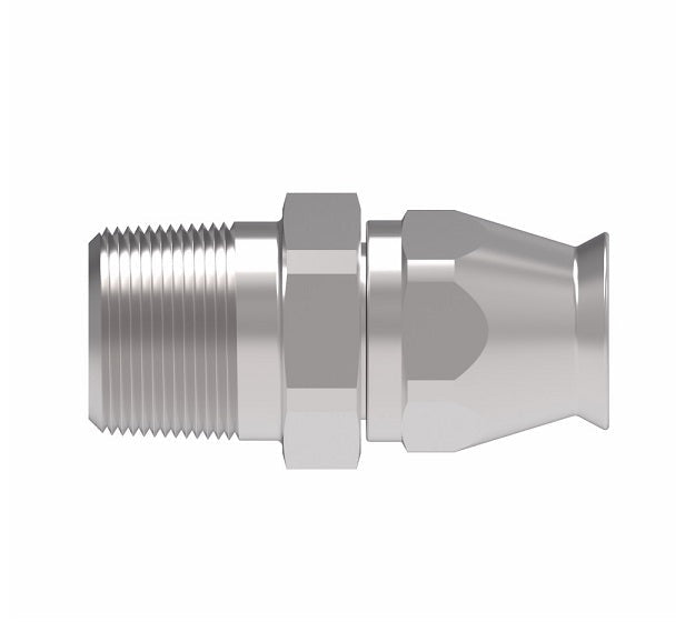 190627-2-4C Aeroquip by Danfoss | Male Pipe Super Gem PTFE Reusable Hose Fitting | -02 Male Pipe x -04 Reusable Hose End | Stainless Steel