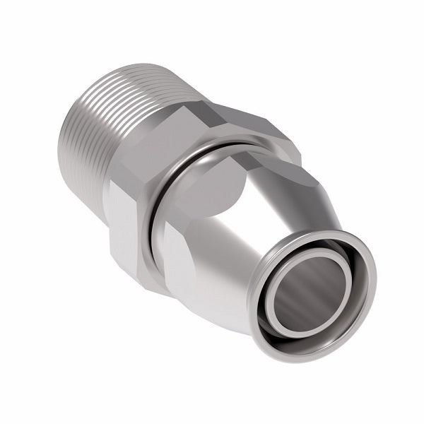 190627-2-4C Aeroquip by Danfoss | Male Pipe Super Gem PTFE Reusable Hose Fitting | -02 Male Pipe x -04 Reusable Hose End | Stainless Steel