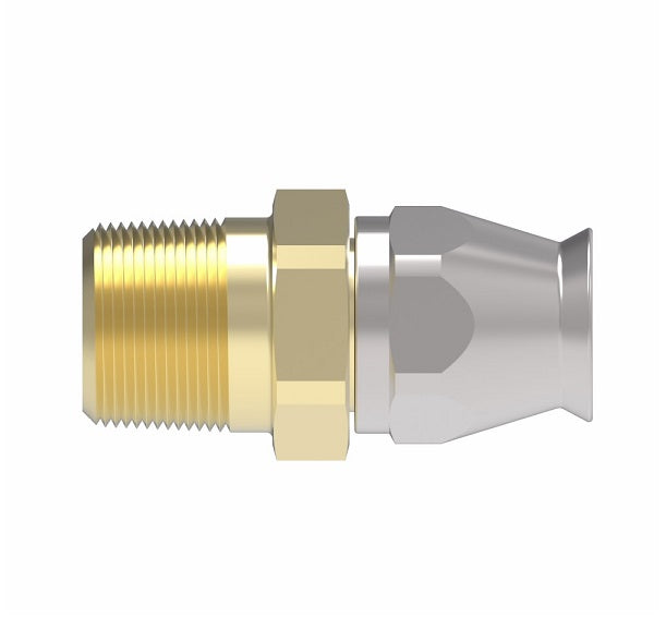 38-190627-20-20 Aeroquip by Danfoss | Male Pipe Super Gem PTFE Reusable Hose Fitting | -20 Male Pipe x -20 Reusable Hose End | Steel & Brass