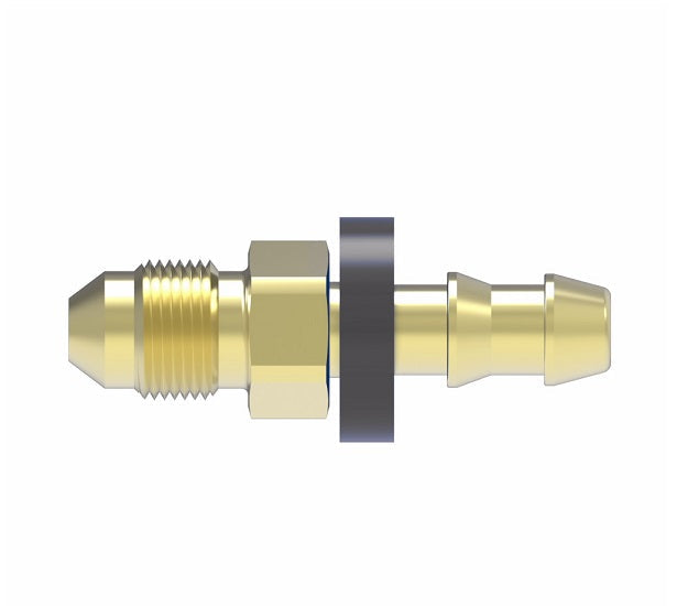 190672-4B Aeroquip by Danfoss | Male 37° JIC Flare Socketless Reusable Hose Fitting | -04 Male 37° JIC Flare x -04 Push-On Hose Barb | Brass
