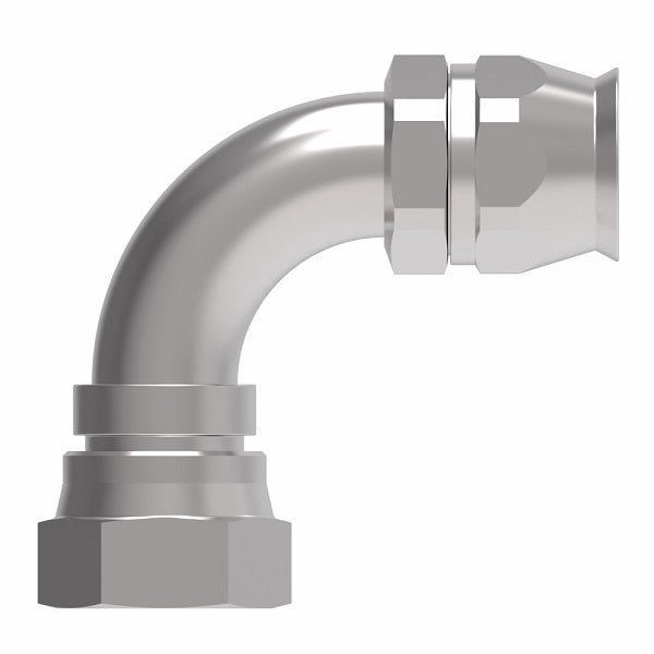 190772-3S Aeroquip by Danfoss | Female Universal 90° Elbow Super Gem PTFE Reusable Hose Fitting | -03 Female JIC (Also Couples w/ SAE 45° Flare) -03 Reusable Hose End | Steel