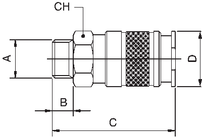 80191-04 by AIGNEP | QC Series | 1/4" Multisocket Coupler x 1/4" Male NPTF