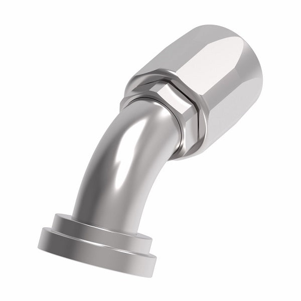 191395-24S Aeroquip by Danfoss | SAE Code 61 Split Flange 60° Elbow (SAE J518) 100R5 Reusable Hose Fitting | -24 Code 61 Split Flange x -24 Reusable Hose End | Steel
