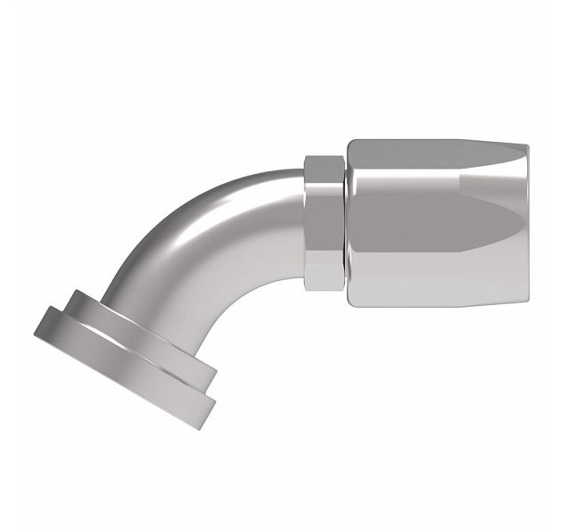 191395-24S Aeroquip by Danfoss | SAE Code 61 Split Flange 60° Elbow (SAE J518) 100R5 Reusable Hose Fitting | -24 Code 61 Split Flange x -24 Reusable Hose End | Steel