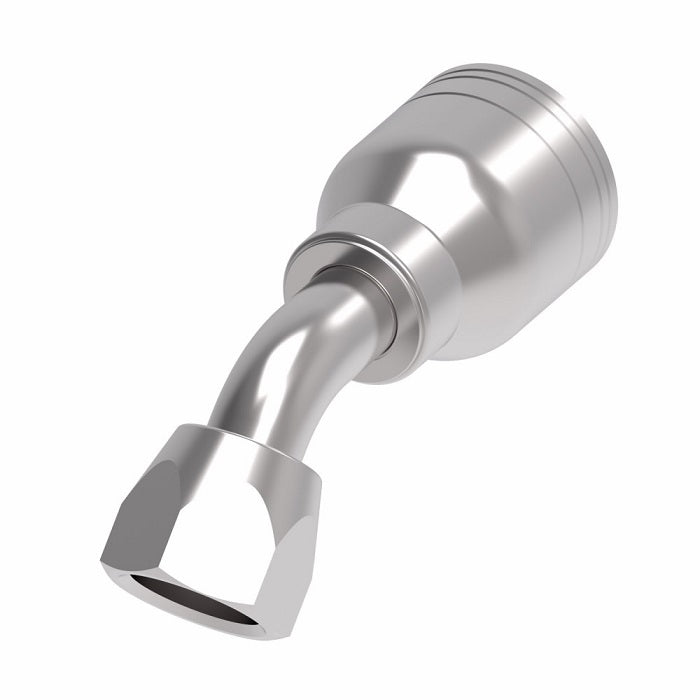 1AA8FJA8 Aeroquip by Danfoss | 1 & 2 Wire TTC Female JIC 37° Swivel 45° Elbow (FJA) Crimp Fitting | -08 Female JIC 37° Swivel x -08 Hose Barb | Steel