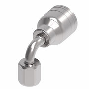 1AA6FJB4TZ Aeroquip by Danfoss | 1 & 2 Wire TTC Female JIC 37° Swivel 90° Elbow (FJB) Crimp Fitting | -06 Female JIC 37° Swivel x -04 Hose Barb | Zinc-Nickel Plated Steel