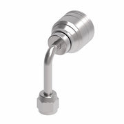 1AA6FJC6 Aeroquip by Danfoss | 1 & 2 Wire TTC Female JIC 37° Swivel 90° Long Drop Elbow (FJC) Crimp Fitting | -06 Female JIC 37° Swivel x -06 Hose Barb | Steel