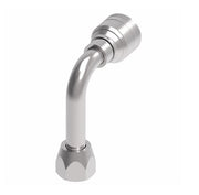 1AA8FJC6 Aeroquip by Danfoss | 1 & 2 Wire TTC Female JIC 37° Swivel 90° Long Drop Elbow (FJC) Crimp Fitting | -08 Female JIC 37° Swivel x -06 Hose Barb | Steel