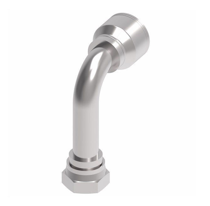 1AA20FJC20 Aeroquip by Danfoss | 1 & 2 Wire TTC Female JIC 37° Swivel 90° Long Drop Elbow (FJC) Crimp Fitting | -20 Female JIC 37° Swivel x -20 Hose Barb | Steel