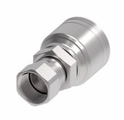 1AA6FJ4TZ Aeroquip by Danfoss | 1 & 2 Wire TTC Female JIC 37° Swivel (FJ) Crimp Fitting | -06 Female JIC 37° Swivel x -04 Hose Barb | Zinc-Nickel Plated Steel