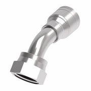1AA12FRA8 Aeroquip by Danfoss | 1 & 2 Wire TTC Female ORS Swivel 45° Elbow (FRA) Crimp Fitting | -12 Female O-Ring Face Seal Swivel  x -08 Hose Barb | Steel