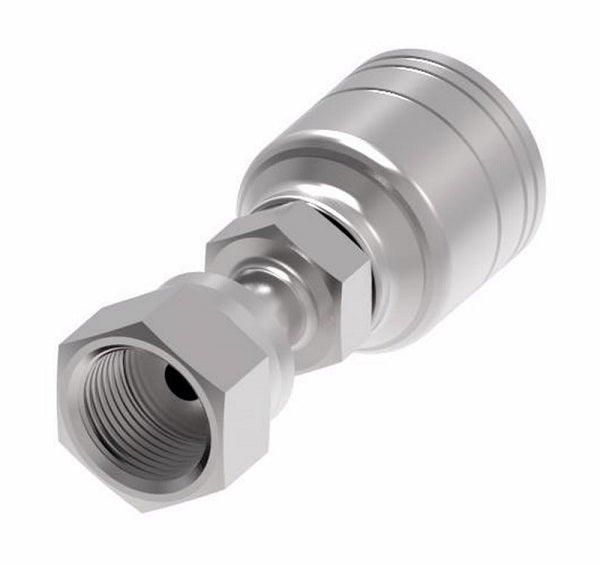 1AA12FR16 Aeroquip by Danfoss | 1 & 2 Wire TTC Female ORS Swivel (FR) Crimp Fitting | -12 Female O-Ring Face Seal Swivel x -16 Hose Barb | Steel