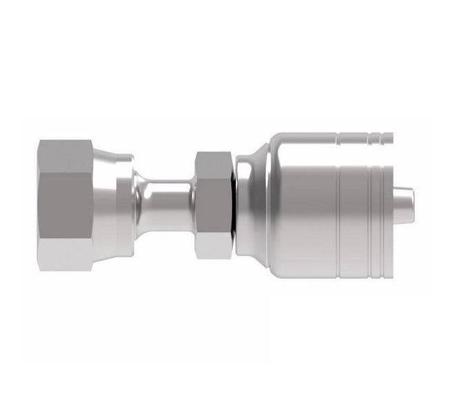 1AA8FR10 Aeroquip by Danfoss | 1 & 2 Wire TTC Female ORS Swivel (FR) Crimp Fitting | -08 Female O-Ring Face Seal Swivel x -10 Hose Barb | Steel